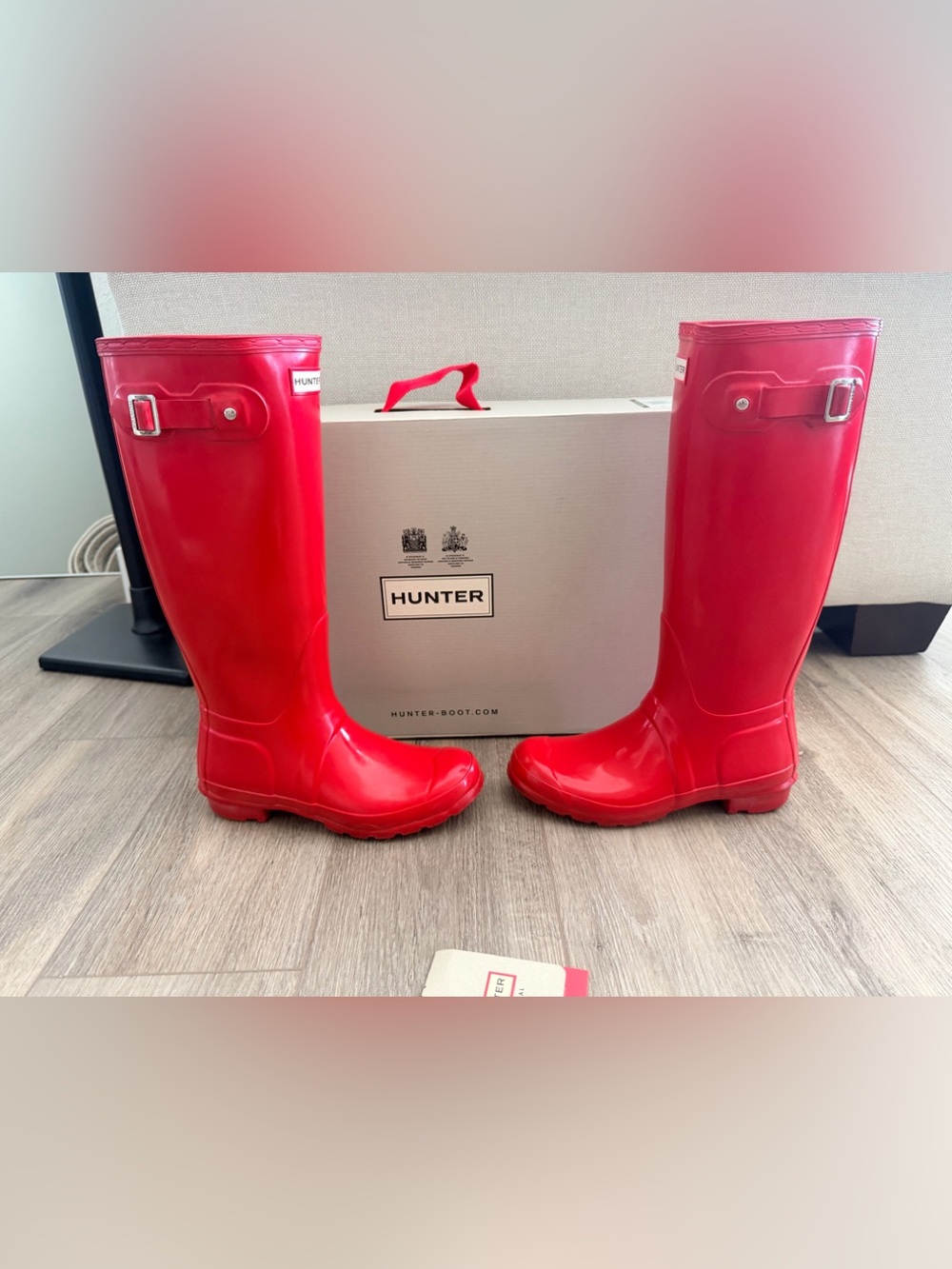 Hunter Pillar Box Red Tall Gloss Rain Boots